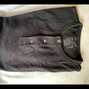 Vince Black 3 button short sleeve Henley shirt.